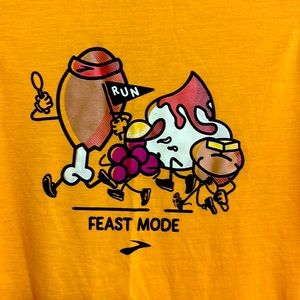 Brooks Yellow Long Sleeve Tee with Fun Graphic